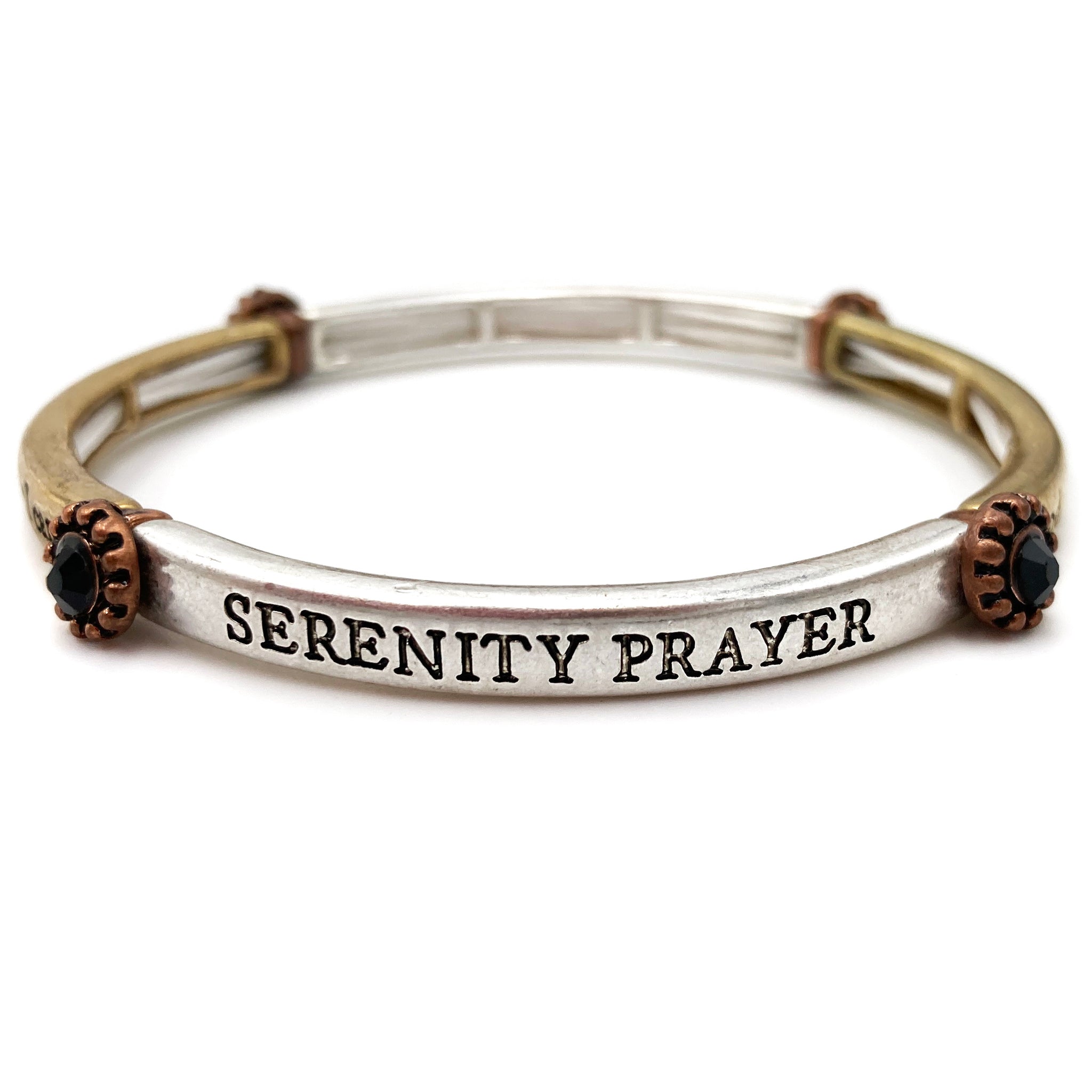 Serenity Prayer Inscription Concho Stretch Bracelet