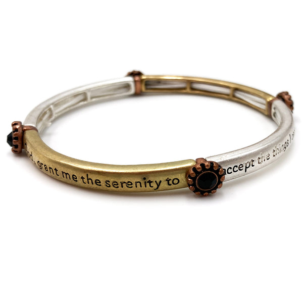 Serenity Prayer Inscription Concho Stretch Bracelet