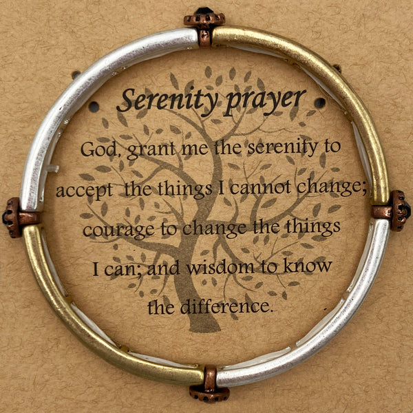 Serenity Prayer Inscription Concho Stretch Bracelet