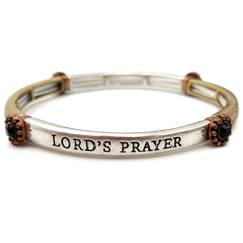 Lord's Prayer Inscription Concho Stretch Bracelet