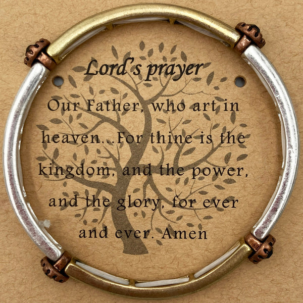 Lord's Prayer Inscription Concho Stretch Bracelet