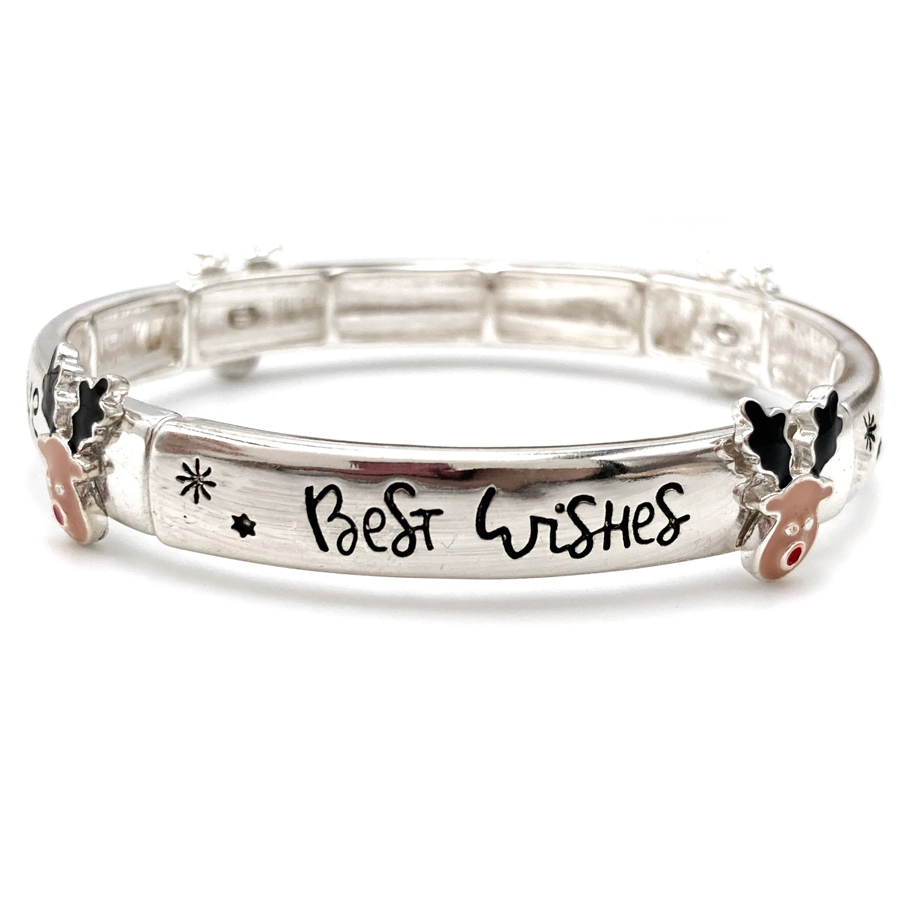 Best Wishes With Love Christmas Rudolph Stretch Bracelet