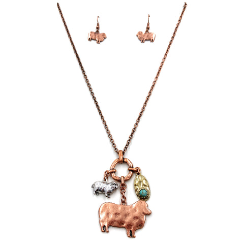 Animal Barn Farm Sheep Pendant Necklace