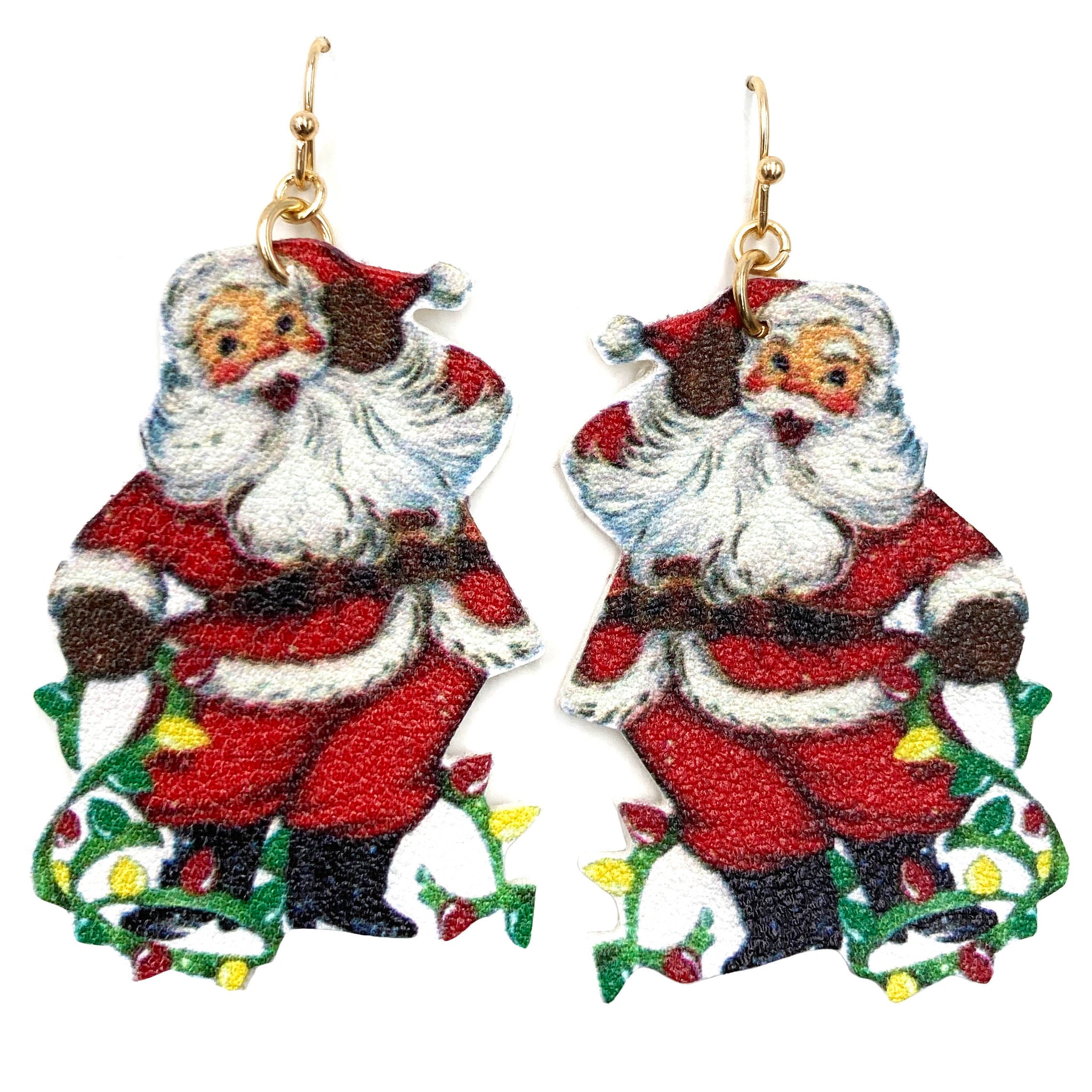 Christmas Santa Claus Printed Dangle Earring