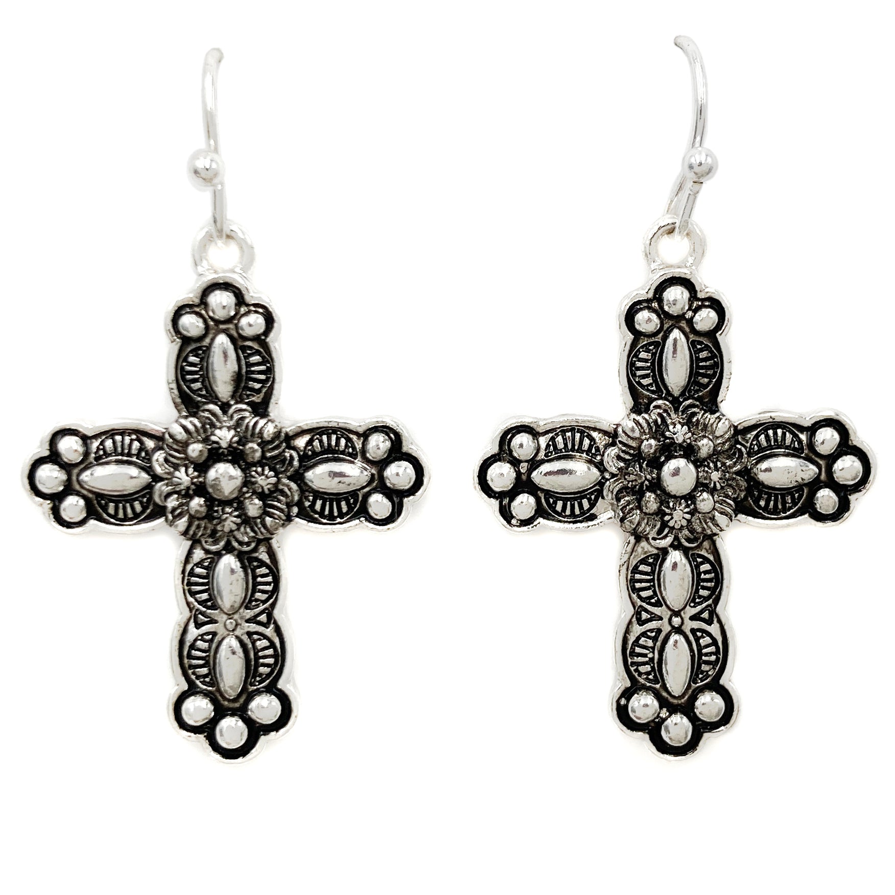 Cross Charm Dangle Earrings