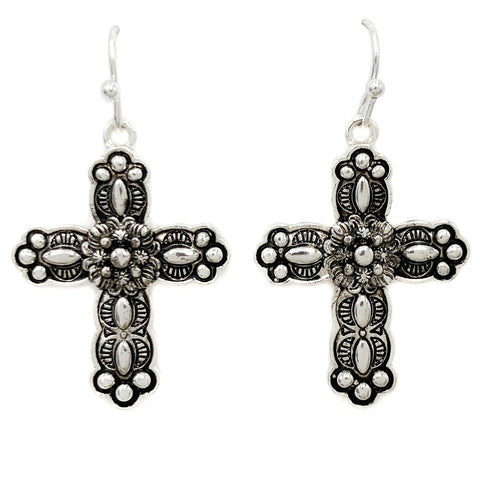 Cross Charm Dangle Earrings