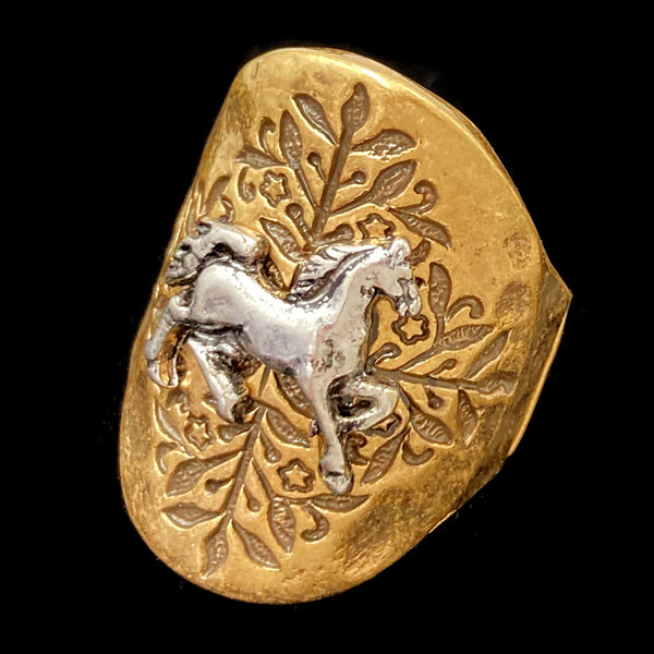 Western Horse Filigree Stretch Ring