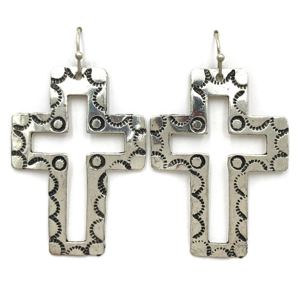 Metal Cross Cutout Earrings