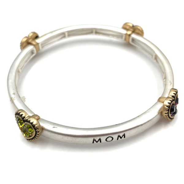 Mom Daughter Heart Inscription Stretch Bracelet