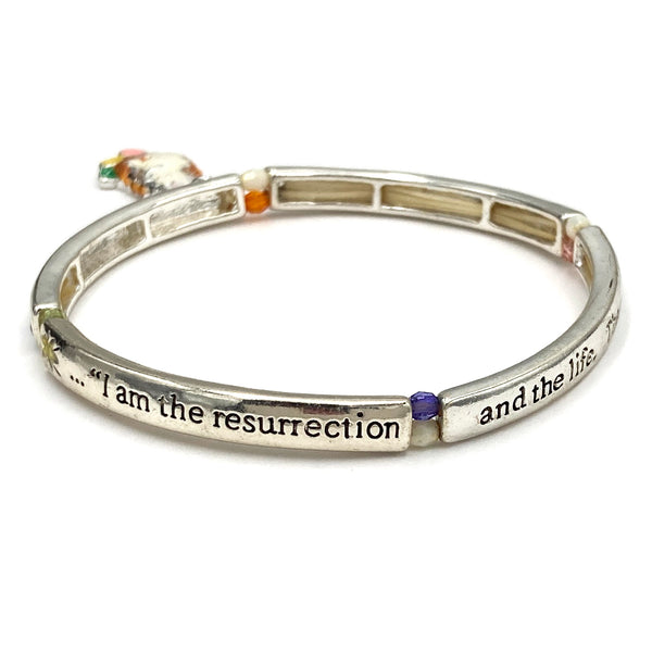 Easter Bunny John 11:25 Inscription Bracelet