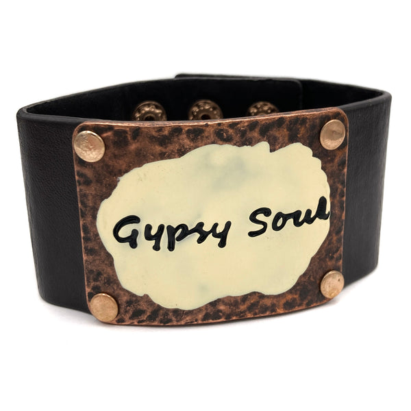 Gypsy Soul Wide Leather Wrap Bracelet