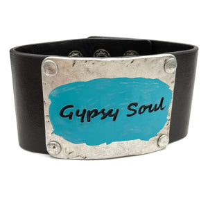 Gypsy Soul Wide Leather Wrap Bracelet