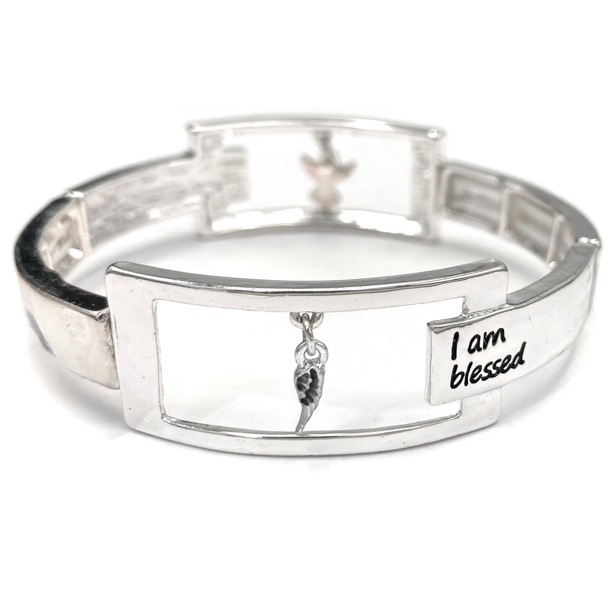 I Am Blessed Angel Wing Charm Affirmation Bracelet