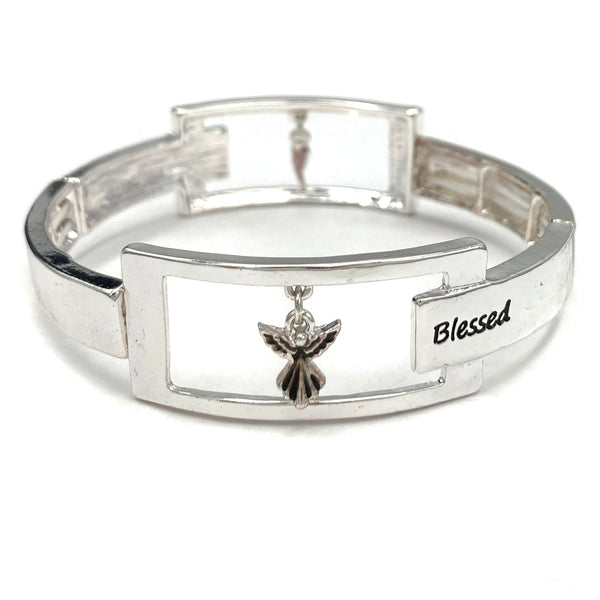 I Am Blessed Angel Wing Charm Affirmation Bracelet