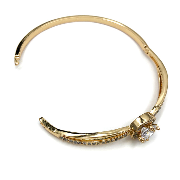 Rhinestone Crystal Fashion Gold Bangle Bracelet