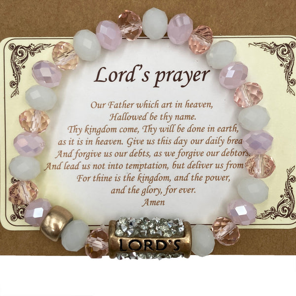 Lord's Prayer Briolette Beaded Bracelet