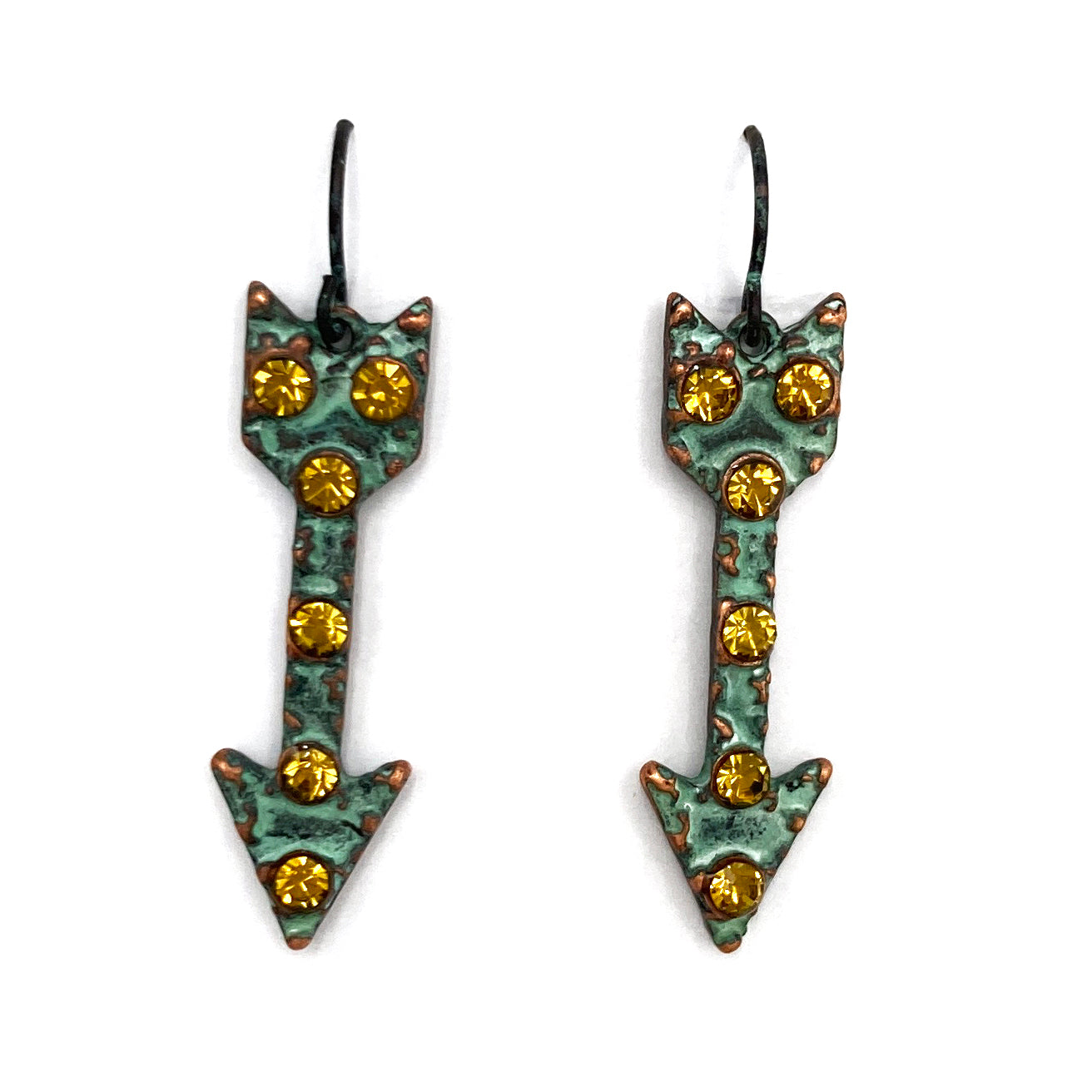 Arrow Metal Rhinestone Earrings