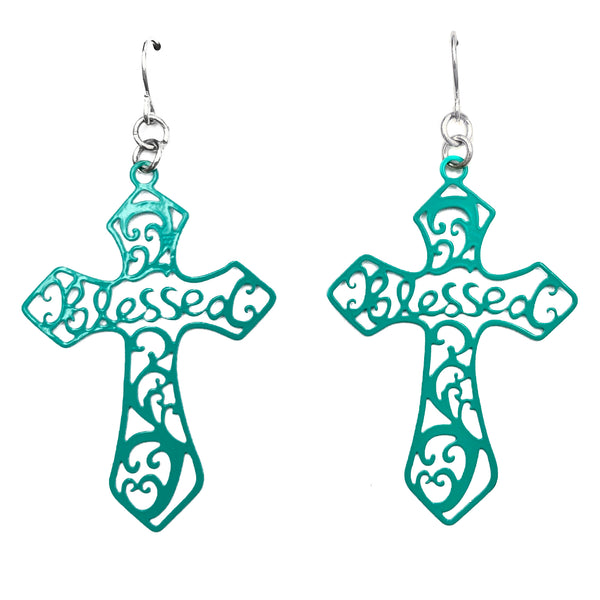 Blessed Cross Filigree Cutout Earrings