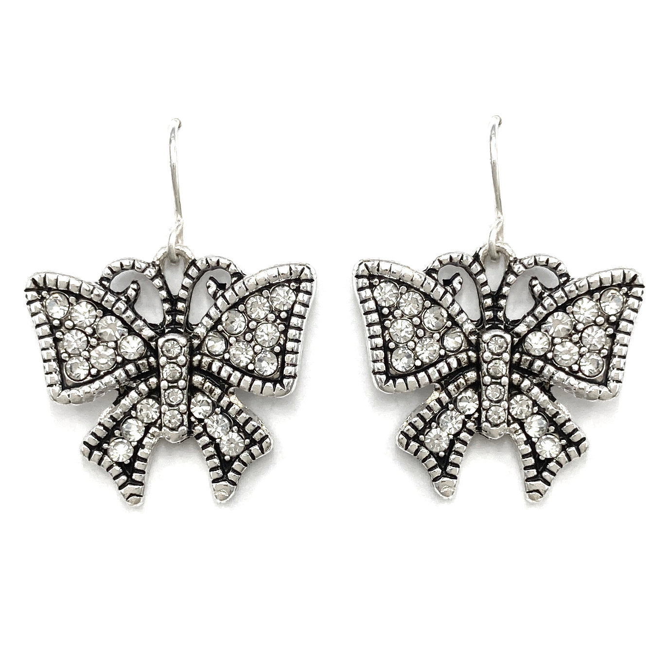 Butterfly Charm Rhinestone Earrings