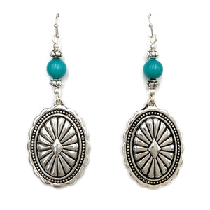 Western Concho Drop Dangle Earrings