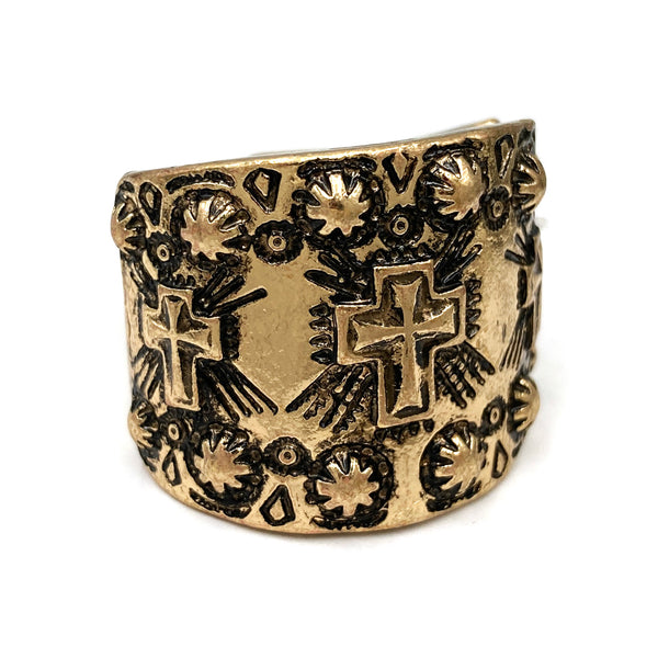 Western Native Cross Stretch Ring