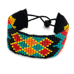 Navajo Tribal Pattern Seed Bead Banner Bracelet