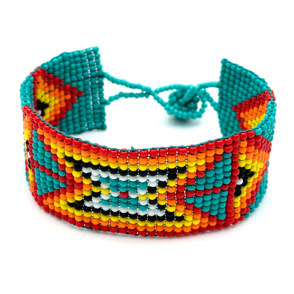 Navajo Tribal Pattern Seed Bead Banner Bracelet