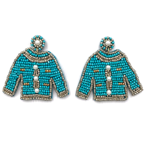 Cute Sweater Coat Girl Seed Bead Earrings