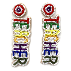 Teacher Appreciation Colorful Seed Bead Earrings