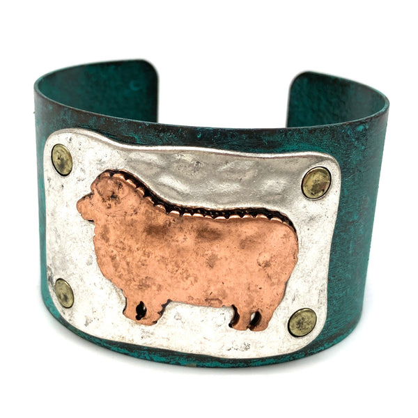 Farm Animal Sheep Lamb Cuff Bracelet