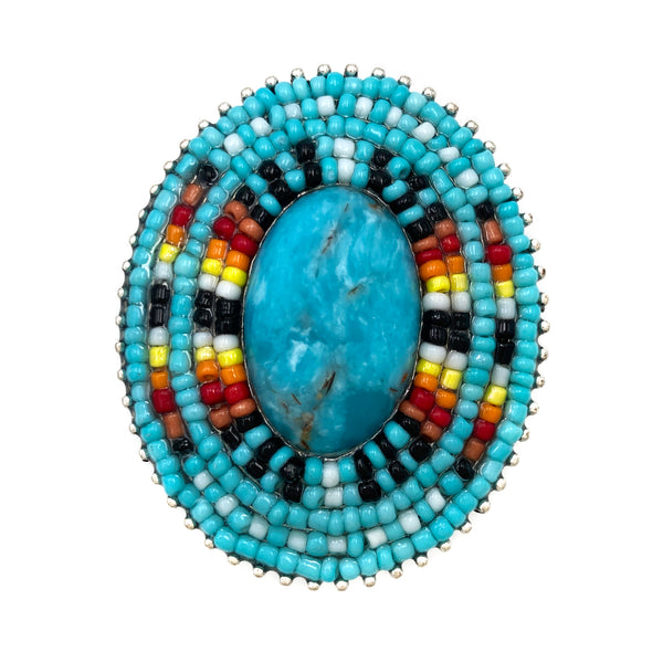 Western Turquoise Concho Seed Bead Phone Grip Kickstand