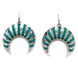 Crescent Moon Turquoise Earrings