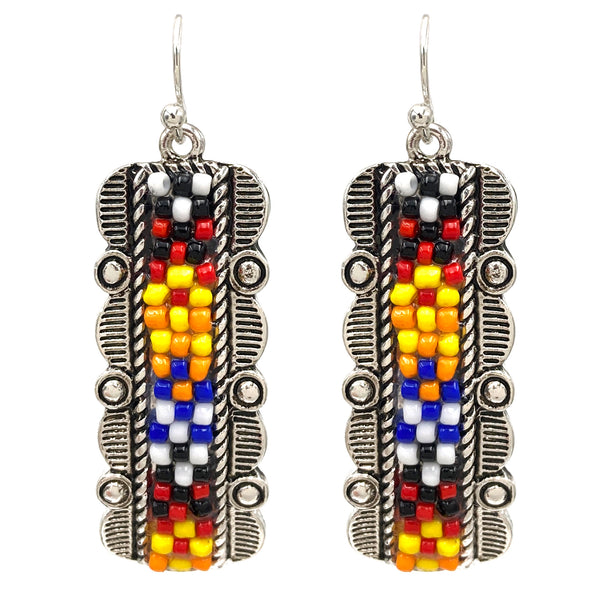 Seed Bead Small Metal Earrings