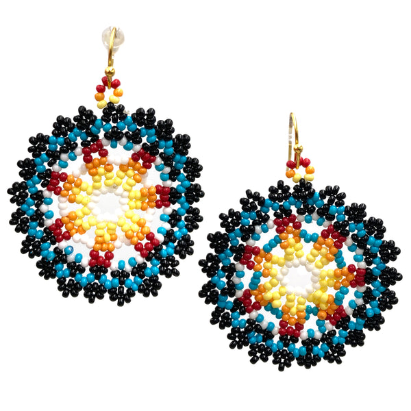 Seed Bead Southwestern Native Dreamcatcher Earrings