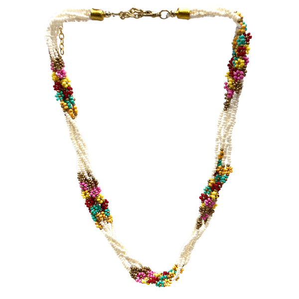 Multicolor Multi-Strand Seed Bead Necklace