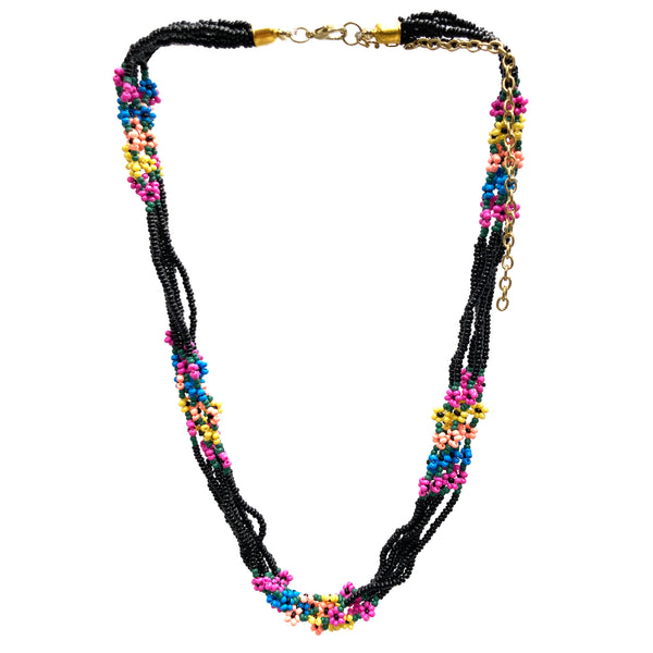 Multicolor Multi-Strand Seed Bead Necklace