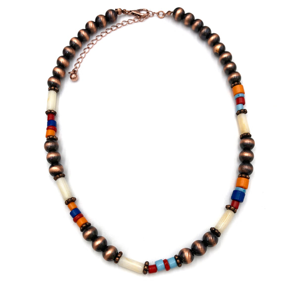 Navajo Color Beaded Collar Necklace