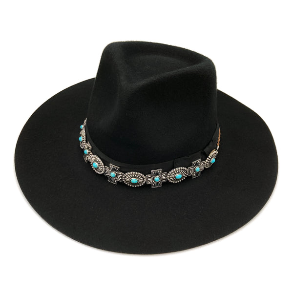 Western Turquoise Cross Concho Hat Band