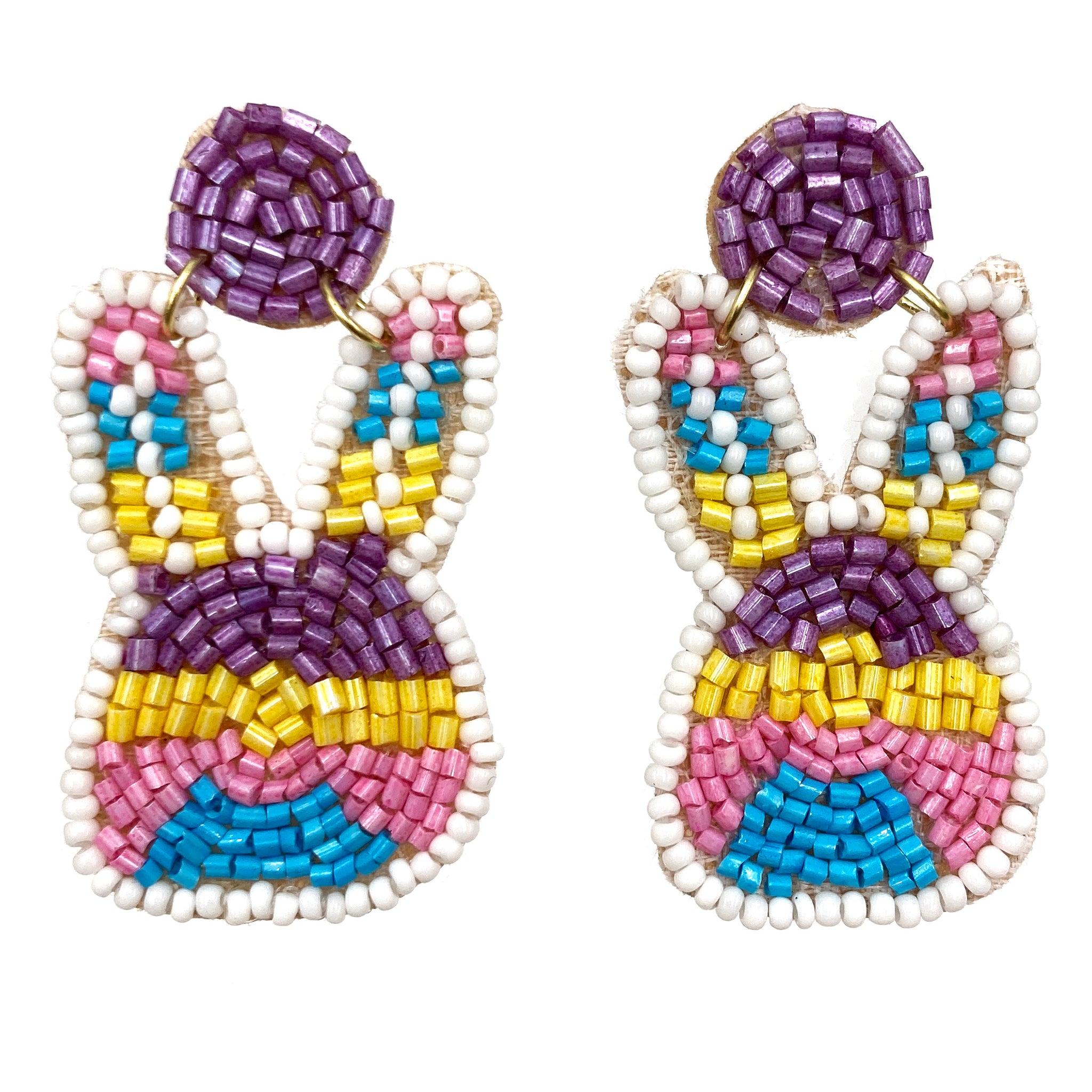 Bunny Colorful Seed Bead Earrings