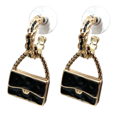 Women Clutch Bag Shaped Epoxy Earrings