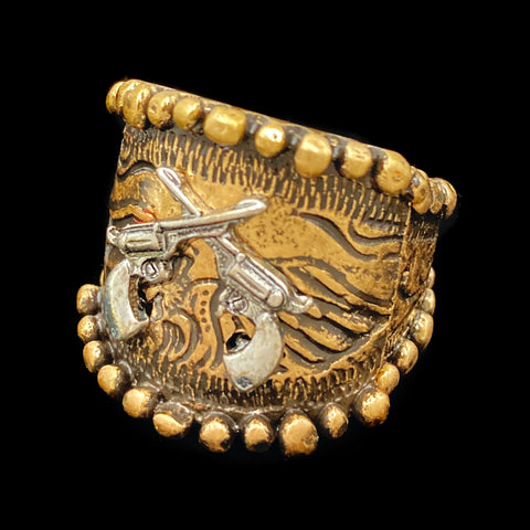 Western Pistol Gun Stretch Ring