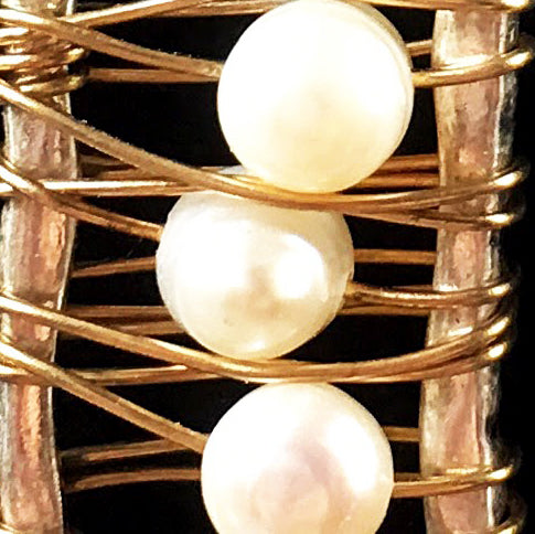 Western Style Pearl Beads Wire Earrings