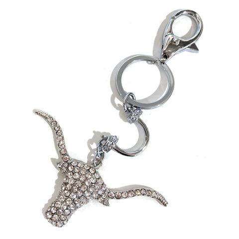 Longhorn Rhinestone Keychain