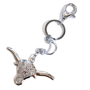 Longhorn Carved Rhinestone Keychain