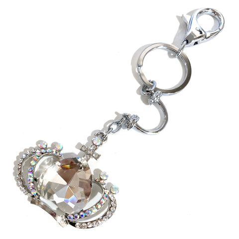 Crown Rhinestone Crystal Heart Keychain