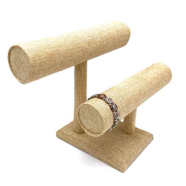 Burlap Straw Bracelet Stand Display Holder