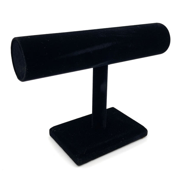 Velvet Solid Black T Bar Bracelet Stand Display Holder