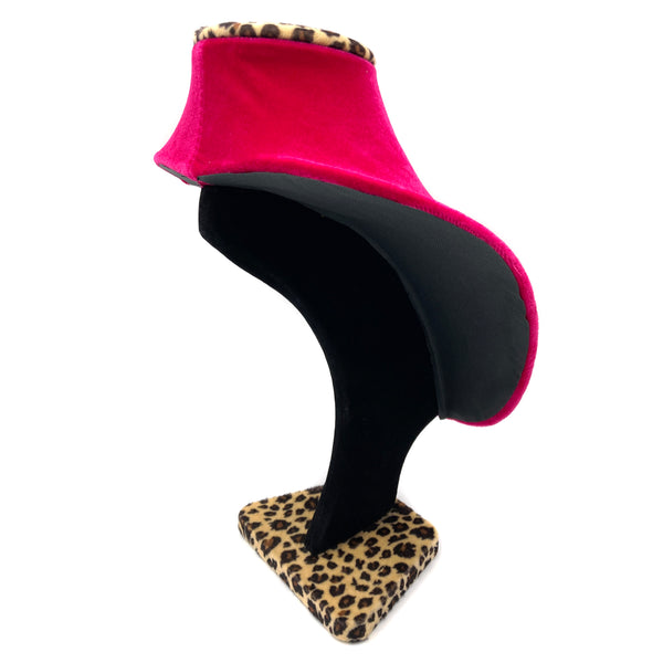 Velvet Hot Pink Leopard Print 12" Necklace Stand Display Holder