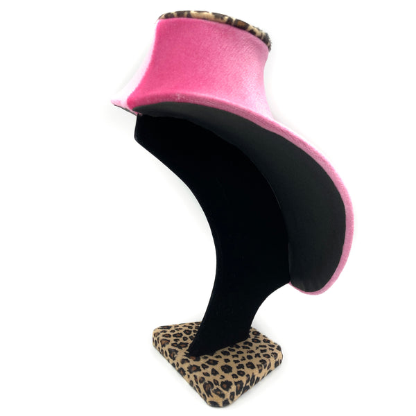 Velvet Pink Leopard Print 12" Necklace Stand Display Holder