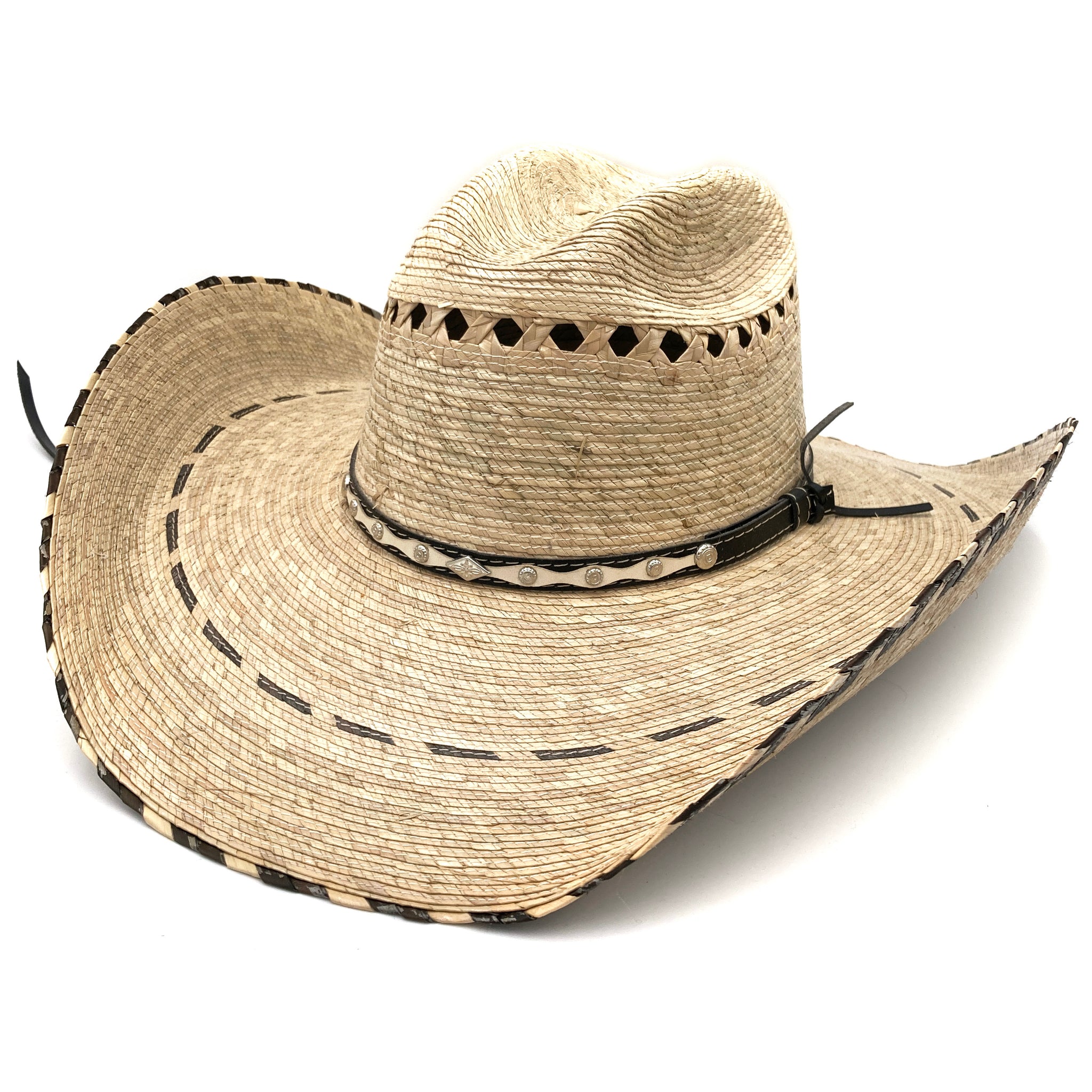 Large Western Hat Band Straw Cowboy Beige Hat